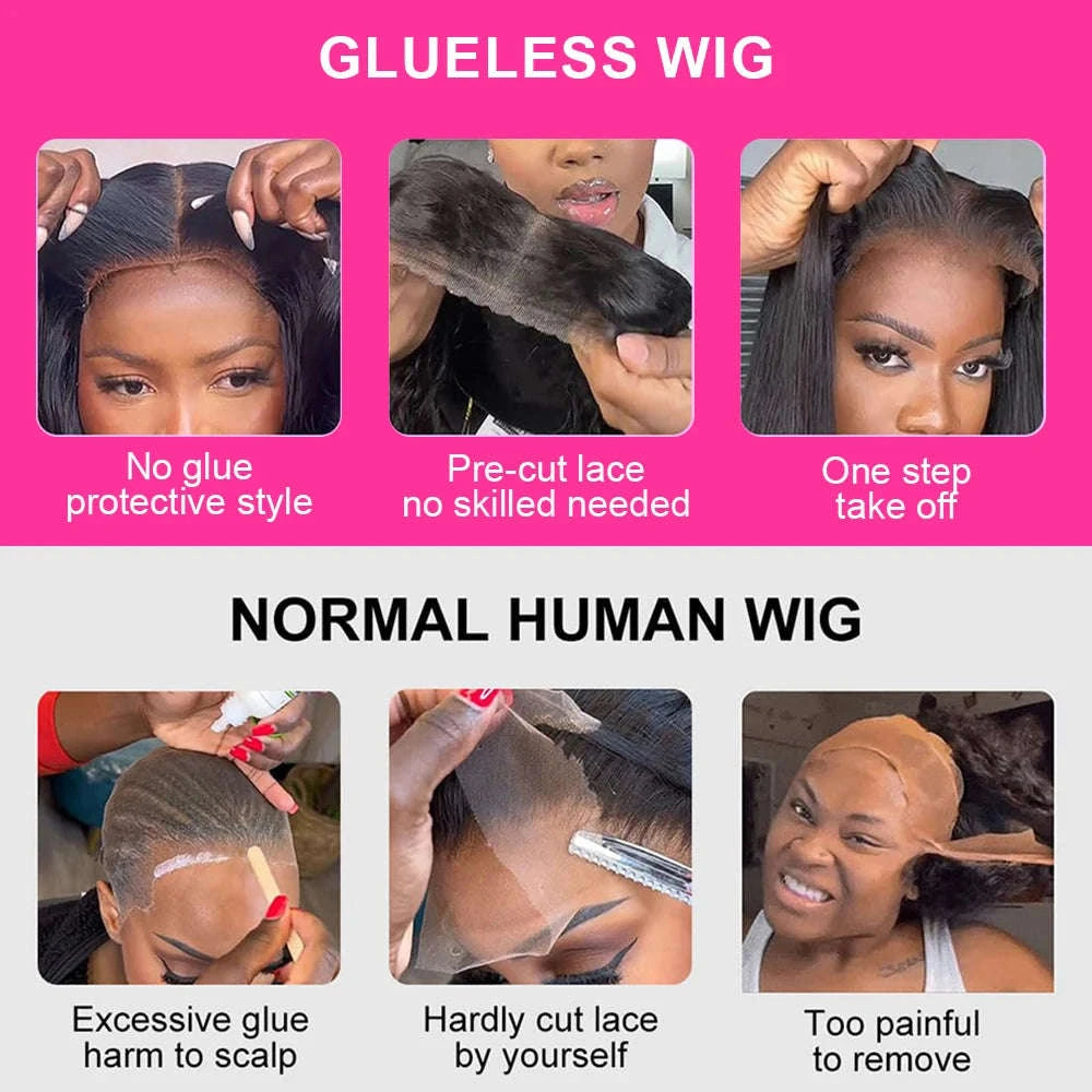 250% Density Brazilian Bone Straight Glueless HD Lace Wig-7x5 HD Glueless Wig / france / 30Inch|200%