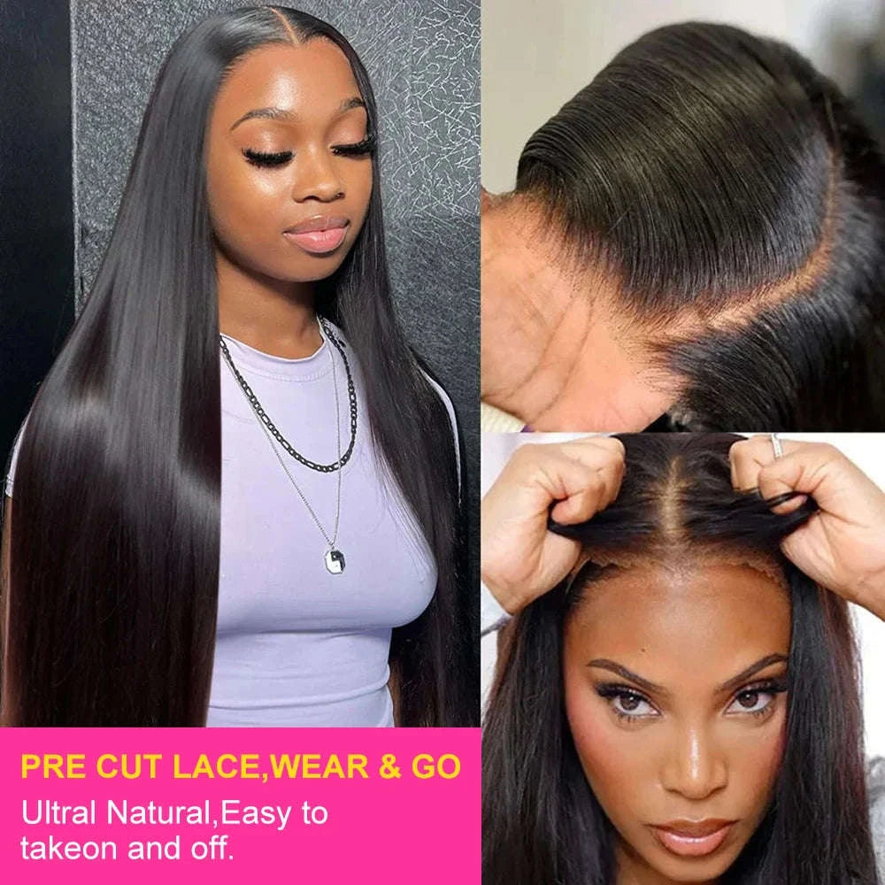 250% Density Brazilian Bone Straight Glueless HD Lace Wig-7x5 HD Glueless Wig / france / 30Inch|200%
