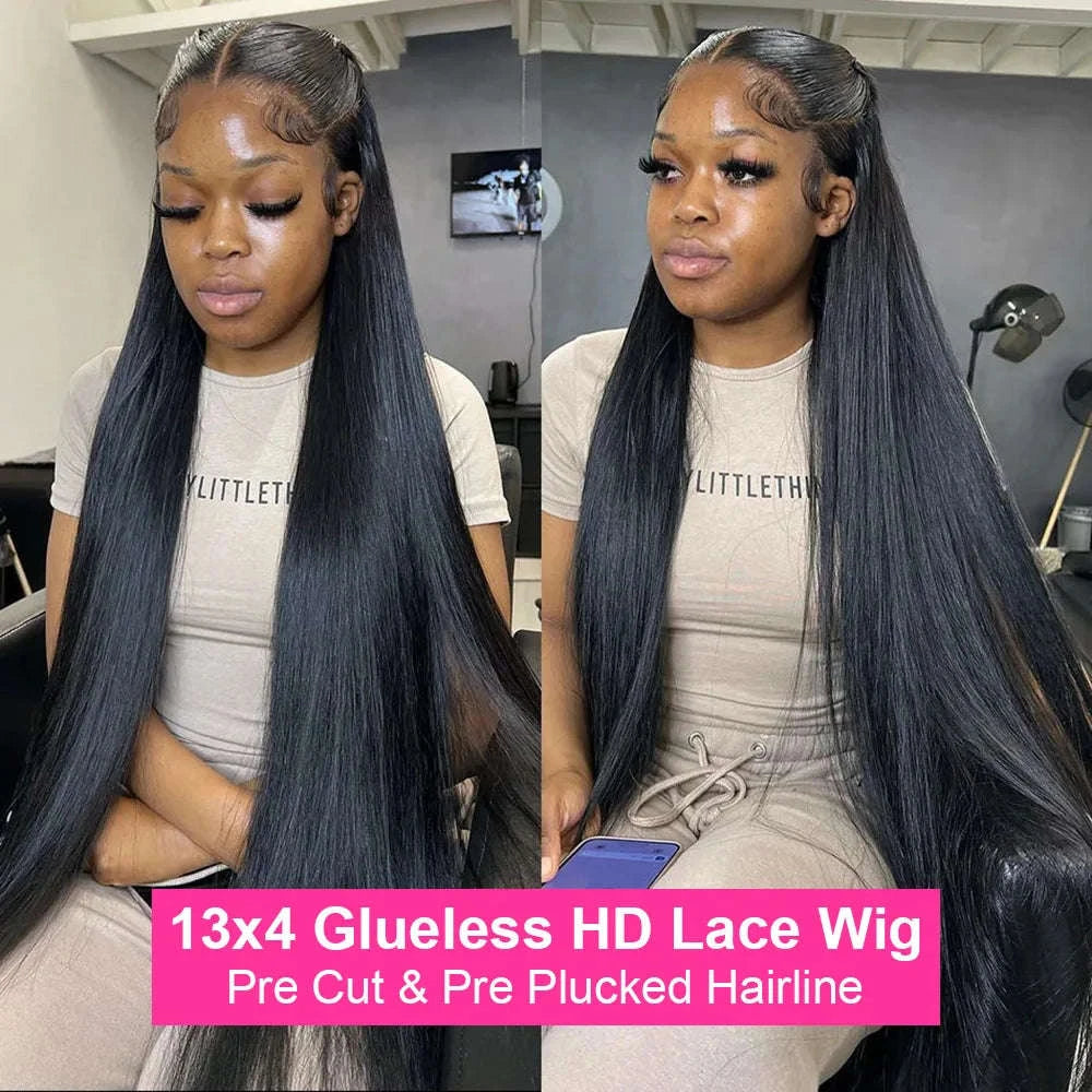 250% Density Brazilian Bone Straight Glueless HD Lace Wig-7x5 HD Glueless Wig / france / 30Inch|200%
