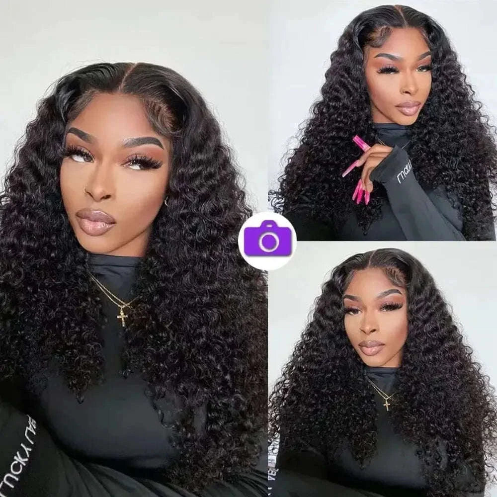 250% Density Deep Wave Glueless Wig HD Lace Pre-Cut Human Hair-250% / 30inches / 13x4 Glueless Wig|United States
