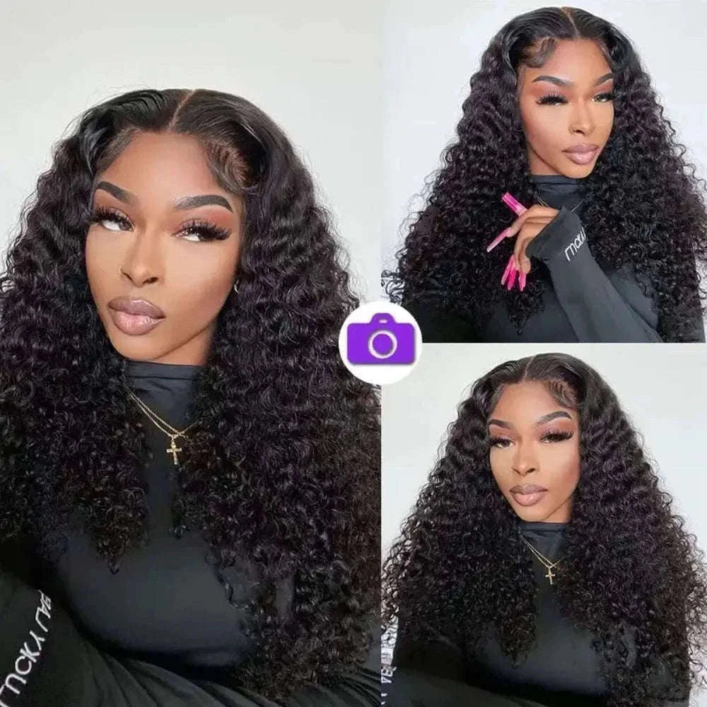 250% Density Deep Wave Glueless Wig HD Lace Pre-Cut Human Hair-250% / 30inches / 13x4 Glueless Wig|United States