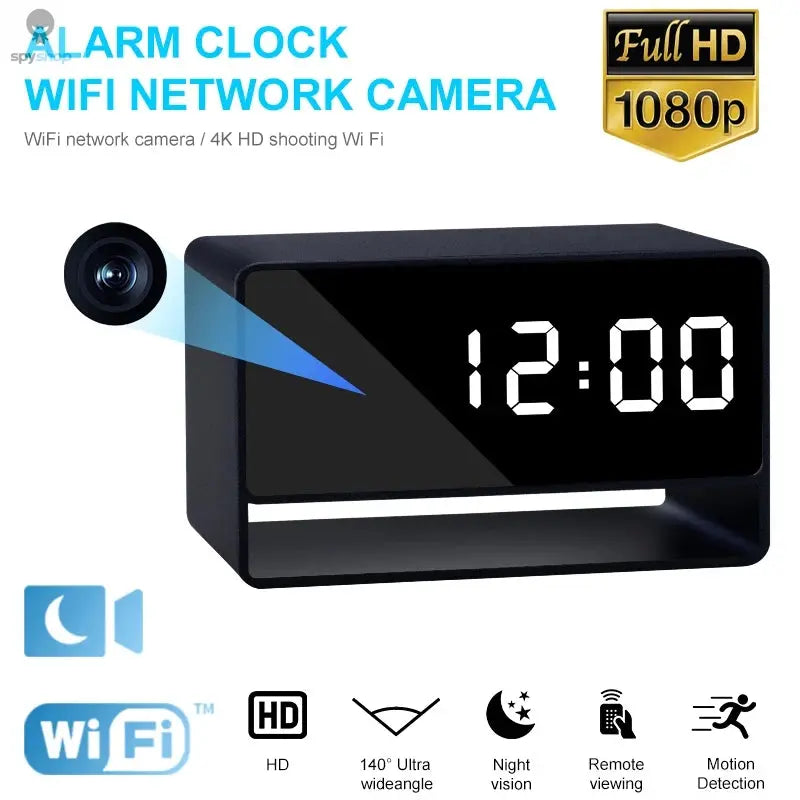 2500mAh Alarm Clock Mini Camera Full Aluminum Alloy Digital Clock Cameras 1080P Wireles WiFi IR Night Vision Camcorder Recorder Spy-shop.com