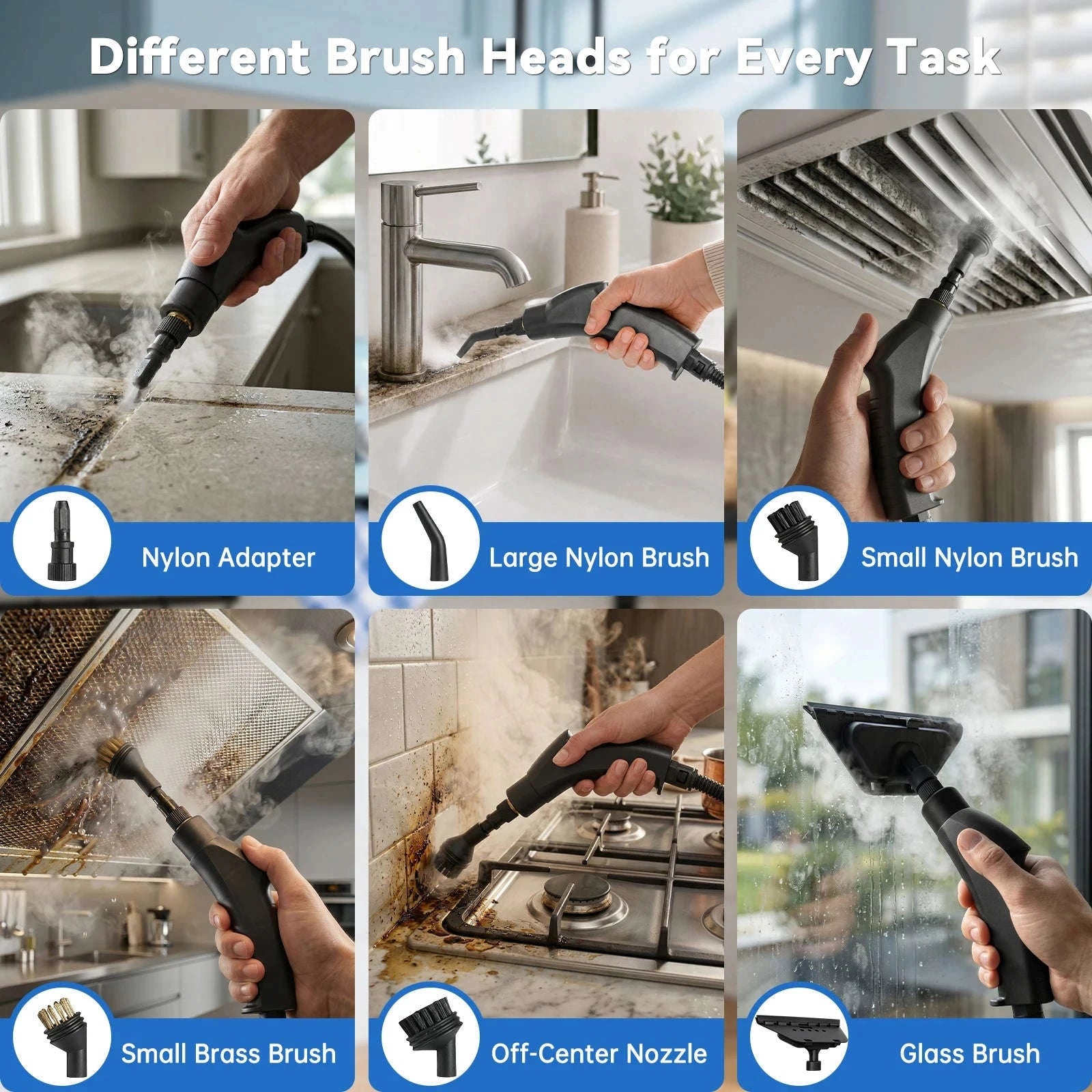 2500W Handheld Steam Cleaner with 1200ml Tank and Accessories-white / 110 V / US|United States