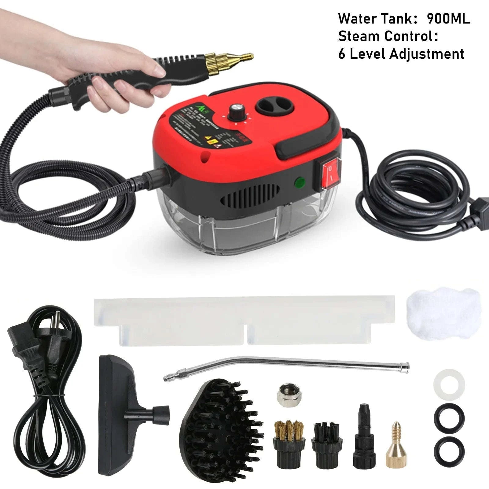 2500W Handheld Steam Cleaner with 3Bar Pressure & 1600ML Tank-black / france / 220 V|EU