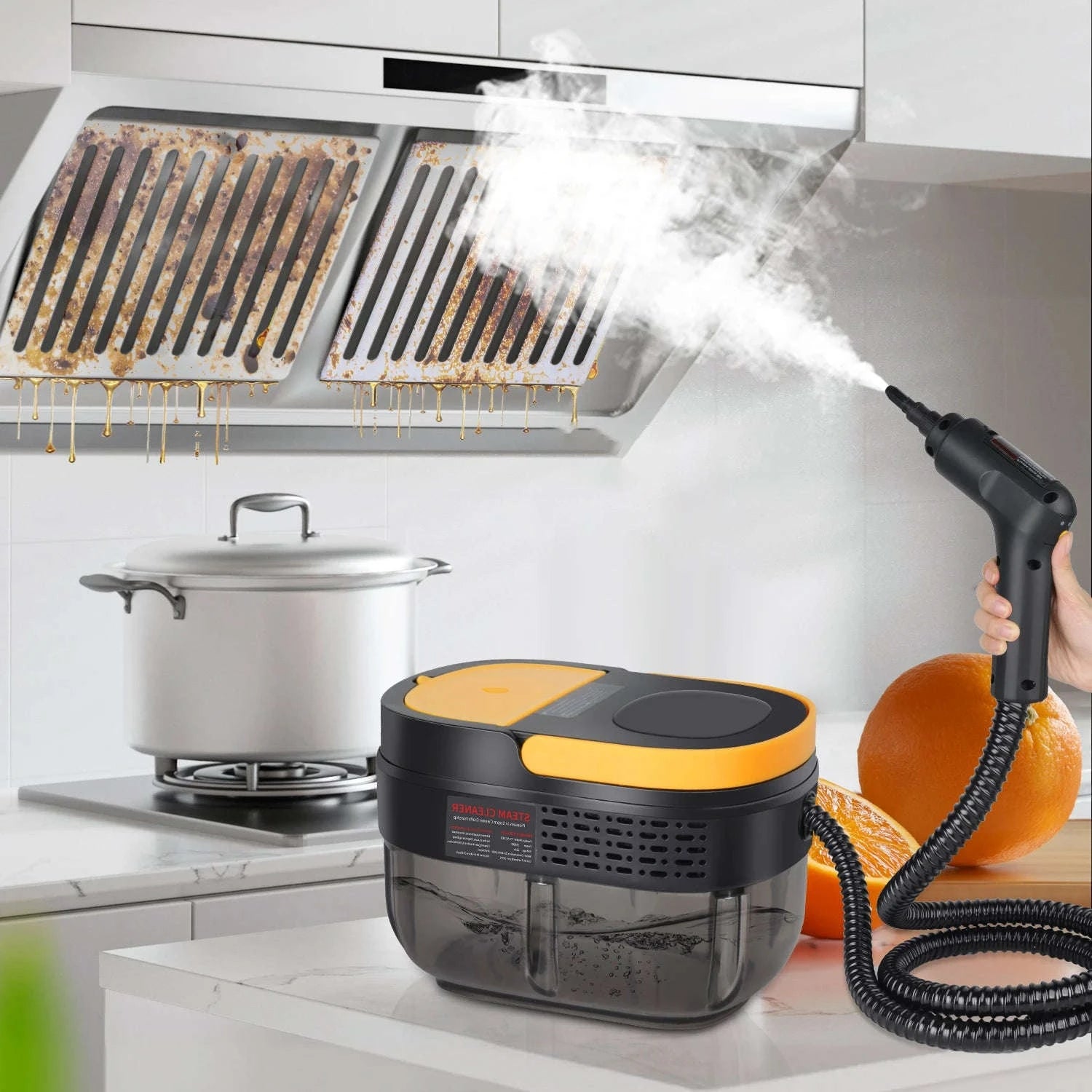 2500W Handheld Steam Cleaner with 3Bar Pressure & 1600ML Tank-black / france / 220 V|EU