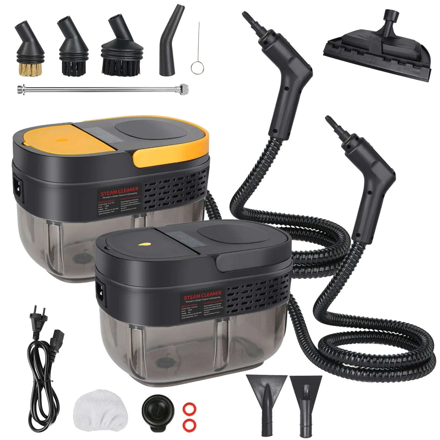 2500W Handheld Steam Cleaner with 3Bar Pressure & 1600ML Tank-black / france / 220 V|EU