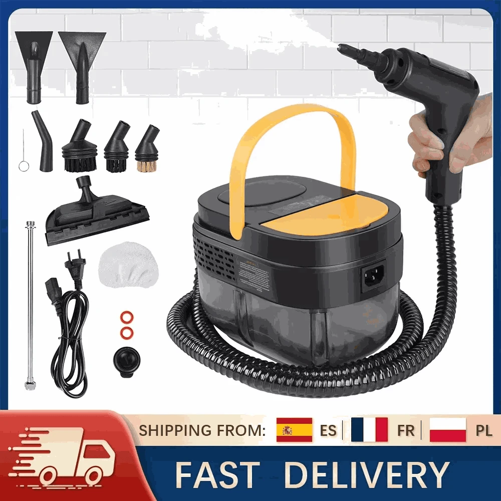 2500W Handheld Steam Cleaner with 3Bar Pressure & 1600ML Tank-Yellow / france / 220 V|EU