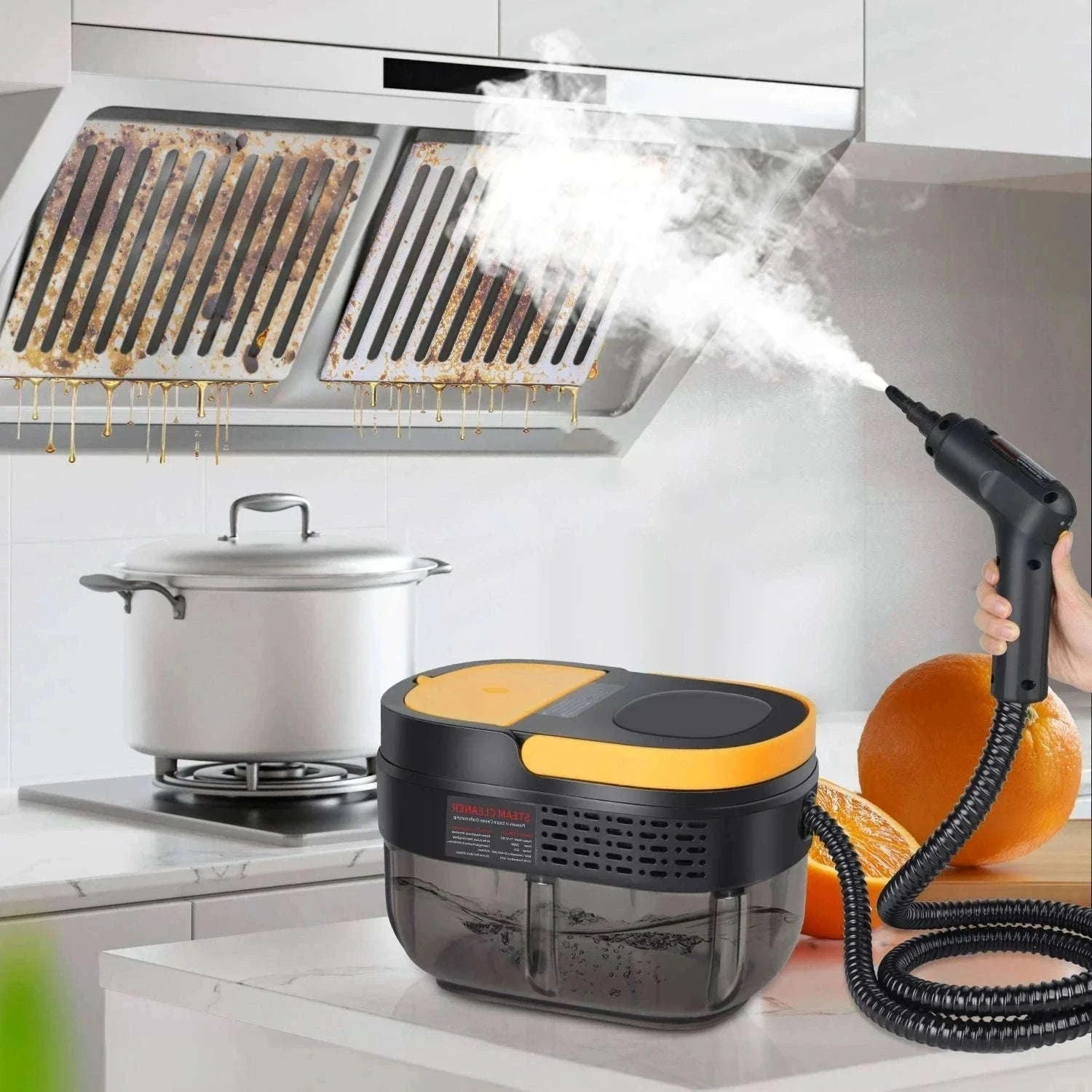 2500W Handheld Steam Cleaner with 3Bar Pressure & 1600ML Tank-Yellow / france / 220 V|EU