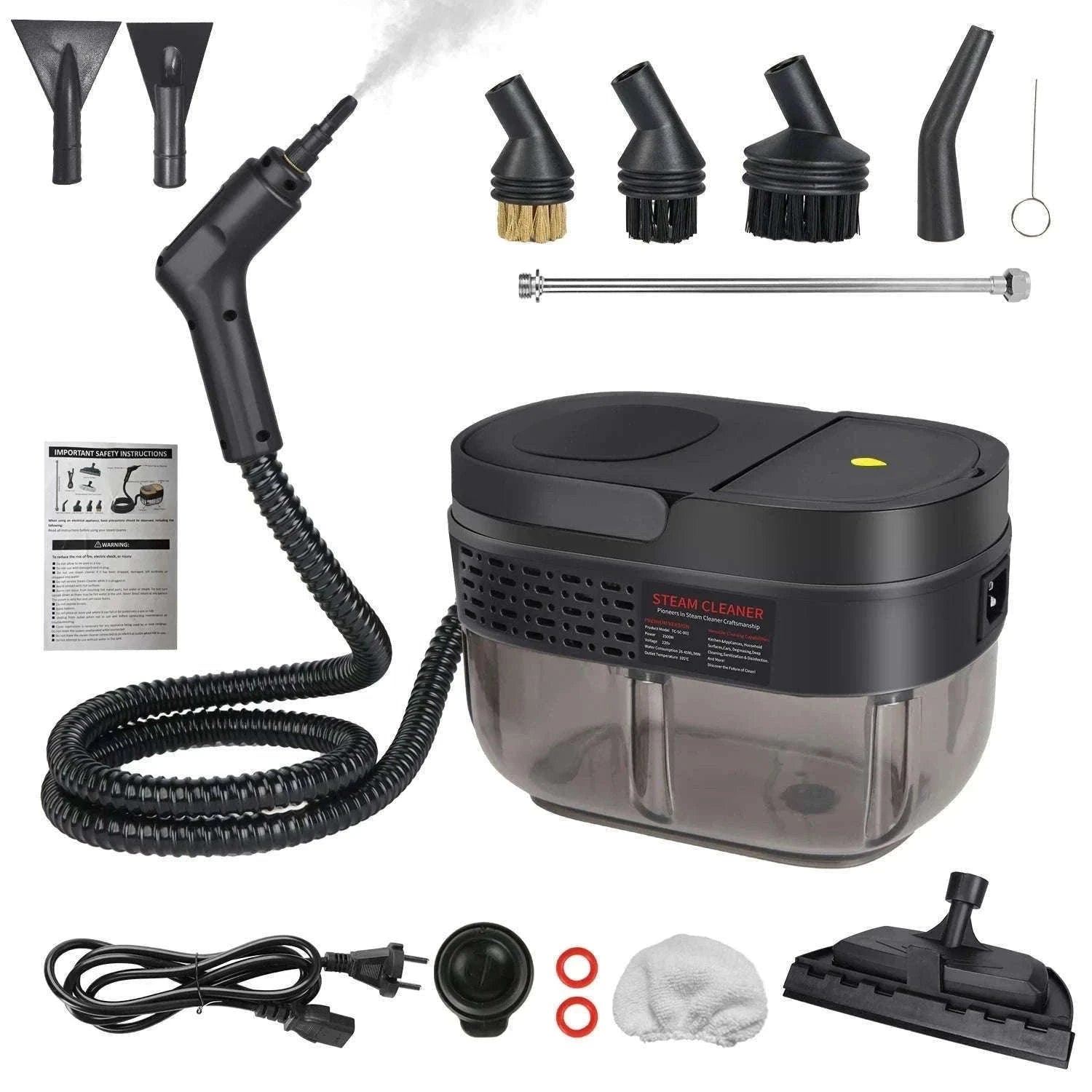 2500W Handheld Steam Cleaner with 3Bar Pressure & 1600ML Tank-Yellow / france / 220 V|EU