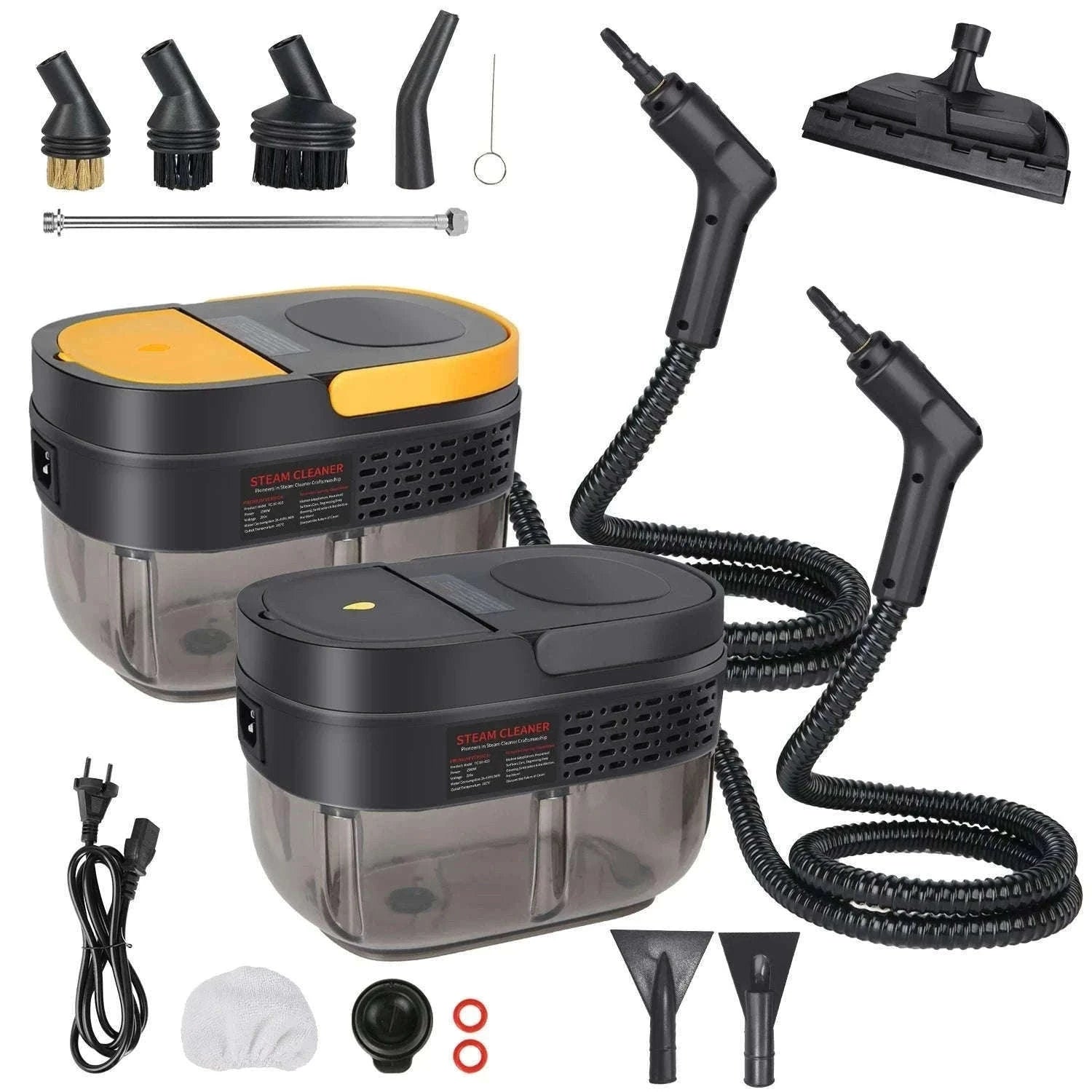 2500W Handheld Steam Cleaner with 3Bar Pressure & 1600ML Tank-Yellow / france / 220 V|EU