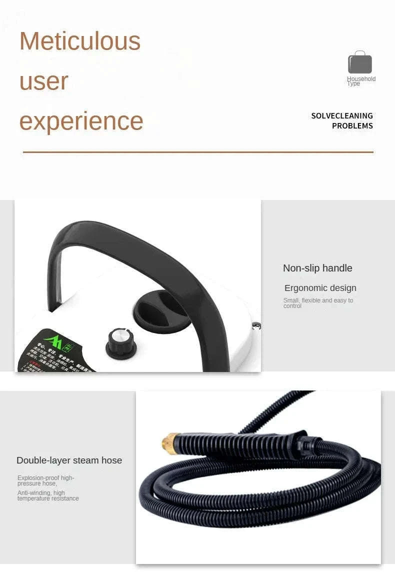 2500W Portable High Pressure Steam Cleaner for Home & Car-Upgraded White / 110 V