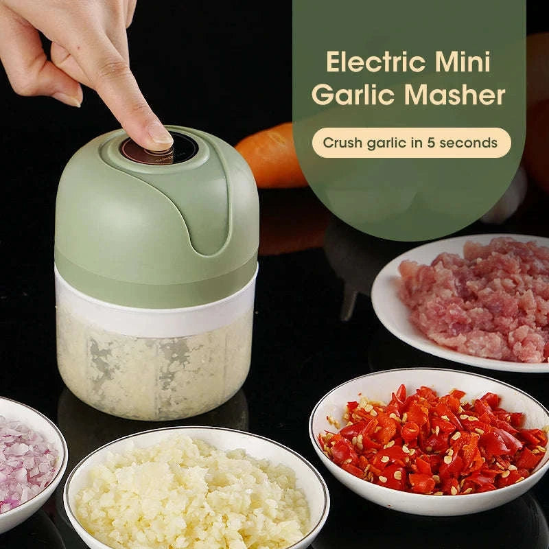 250ml Electric Garlic Masher and Portable Food Chopper-250ml Green