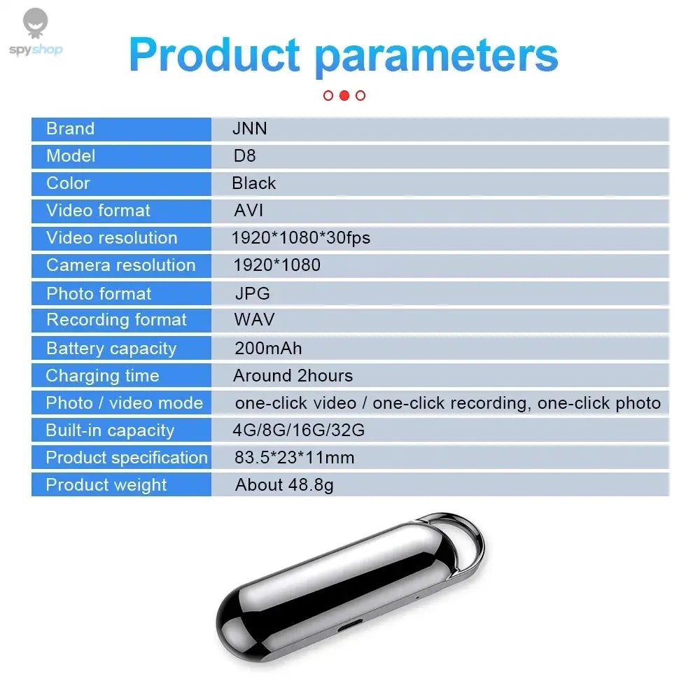 256GB Mini Digital Recorder Camera Oculta Wide View Angle 1080P Small Nacklace Audio Video Voice DV Dictaphone 4-128GB Micro Cam Spy-shop.com
