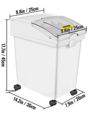 25L Ingredient Storage Bin with Scoop & Wheels Dustproof Container-3 PCS / GERMANY