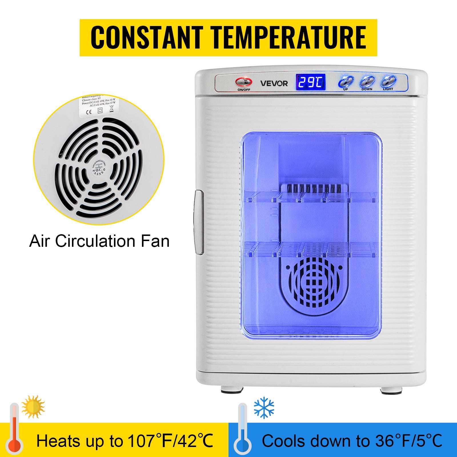 25L Reptile Egg Incubator with Temperature Control & LED Display-WHITE / United States