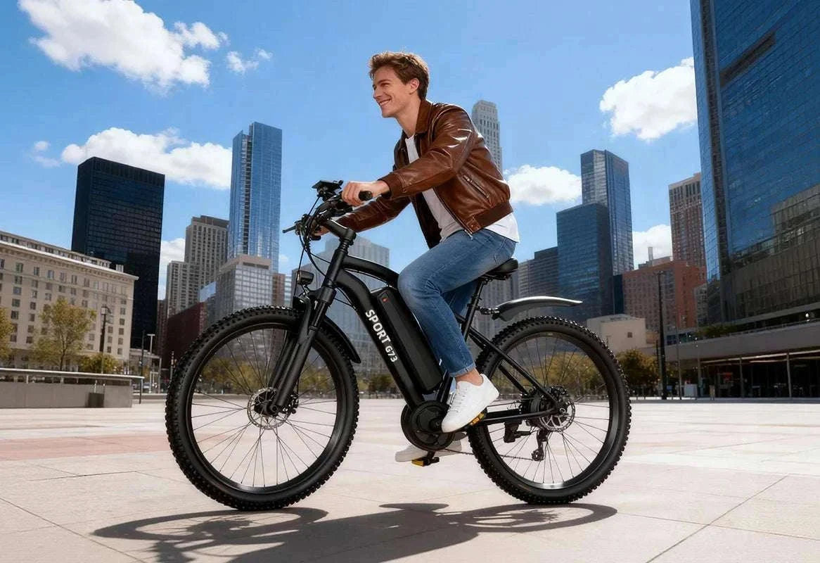 26" Electric Bike 48V 13Ah 7-Speed Commuter E-Bike-Black / 48V 10AH / United States