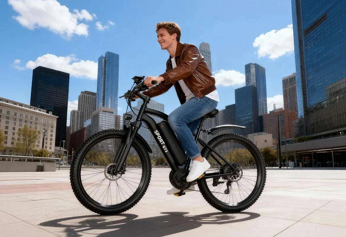 26" Electric Bike 48V 13Ah 7-Speed Commuter E-Bike-Black / 48V 10AH / United States