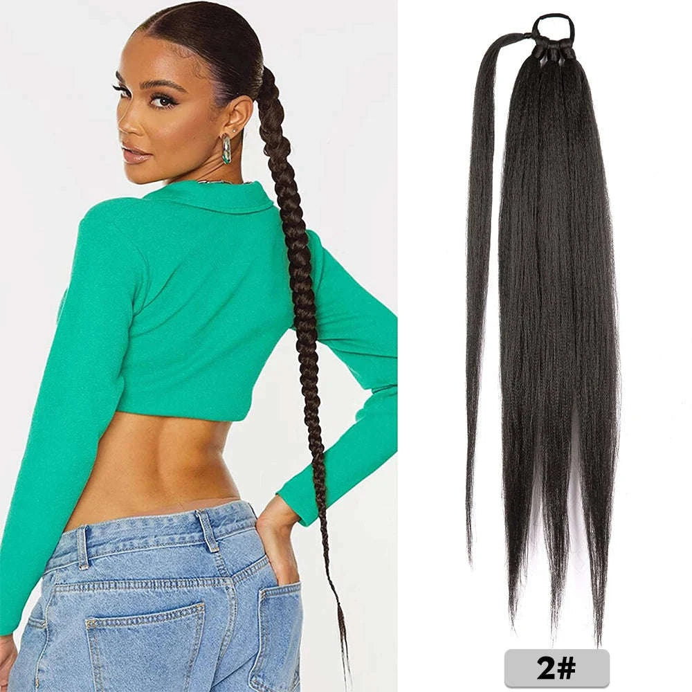 26-Inch Long Braided Ponytail Extensions for a Sleek, Effortless Look-4 / 26inches