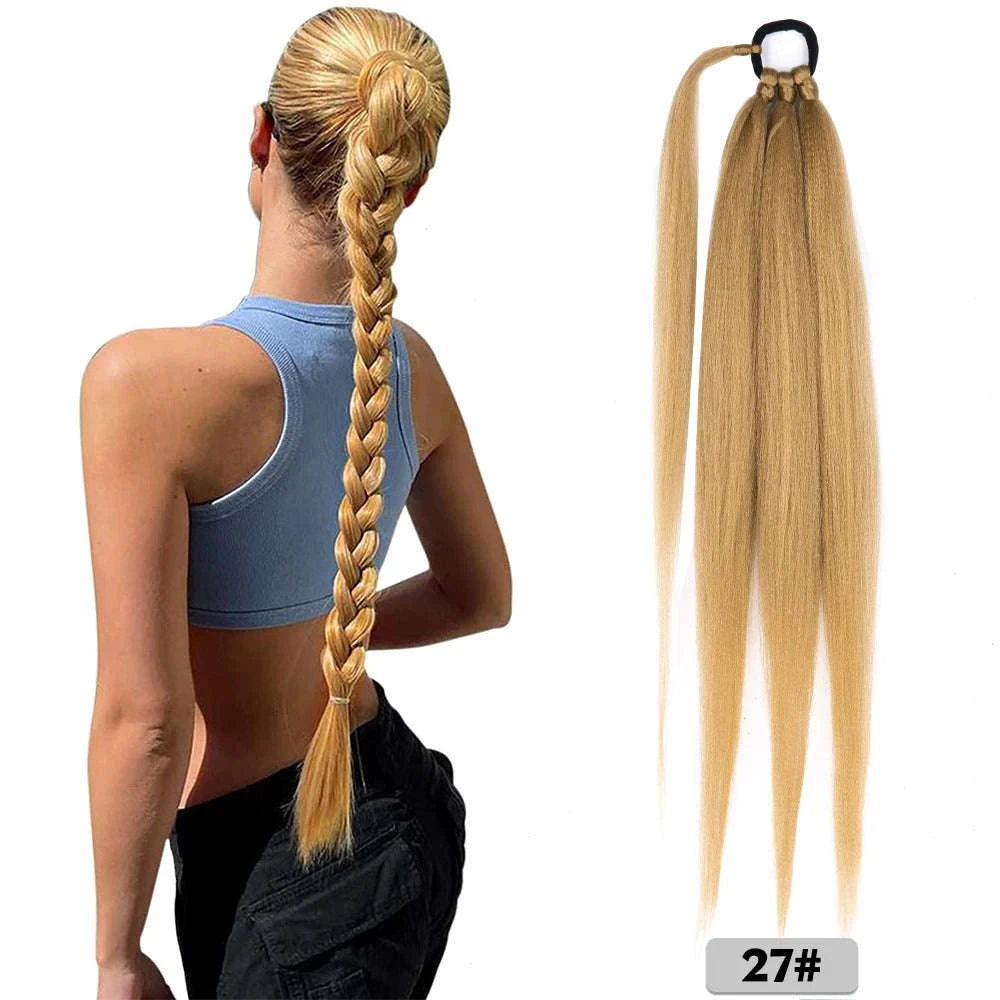 26-Inch Long Braided Ponytail Extensions for a Sleek, Effortless Look-4 / 26inches