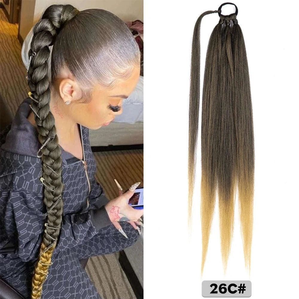 26-Inch Long Braided Ponytail Extensions for a Sleek, Effortless Look-4 / 26inches