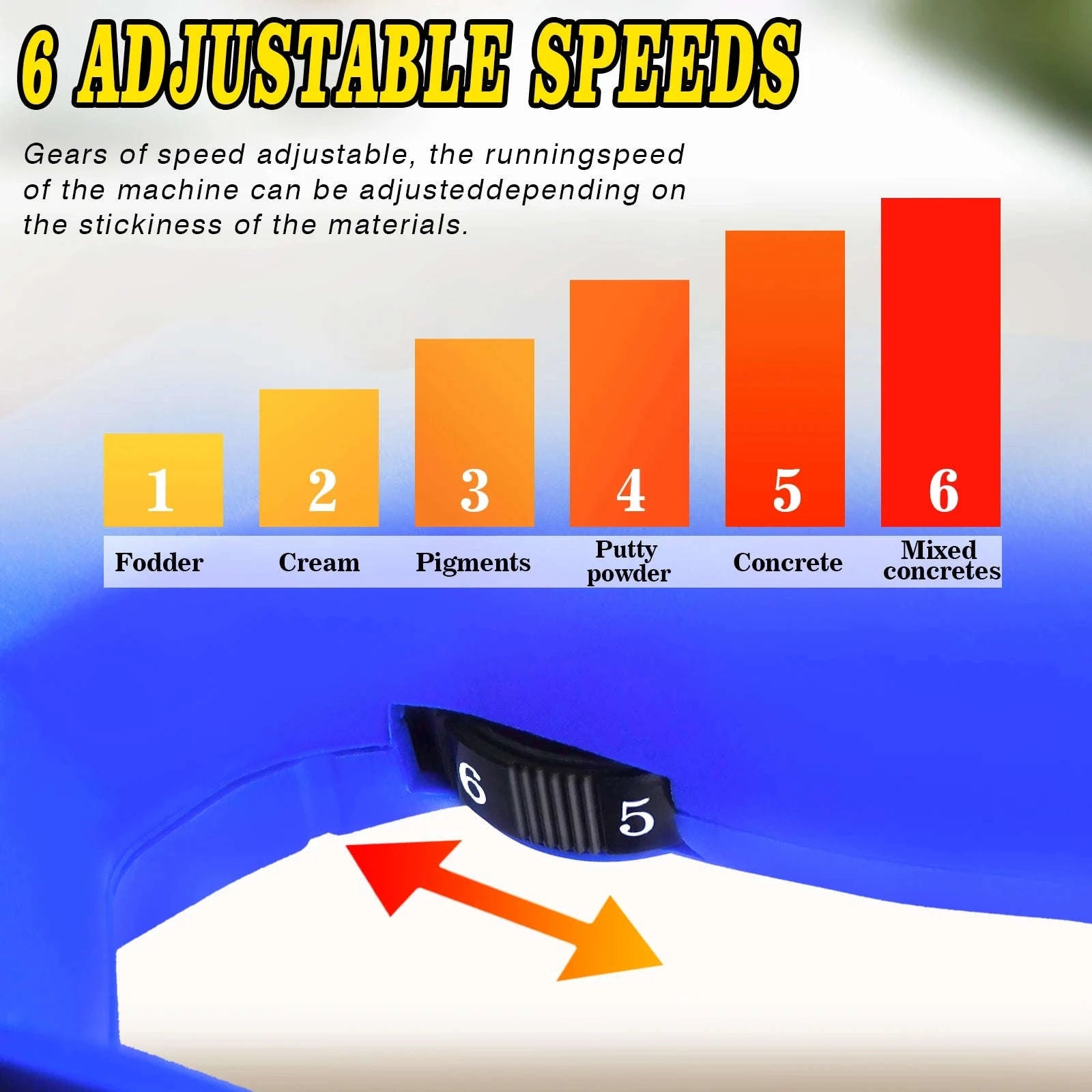 2600W Concrete Mixer Machine with Adjustable Paddle Mixing-UK / GERMANY