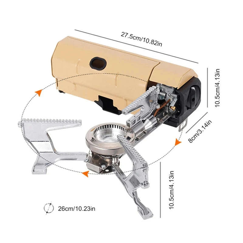 2670W Folding Butane Gas Stove for Camping and Outdoor Cooking-Green