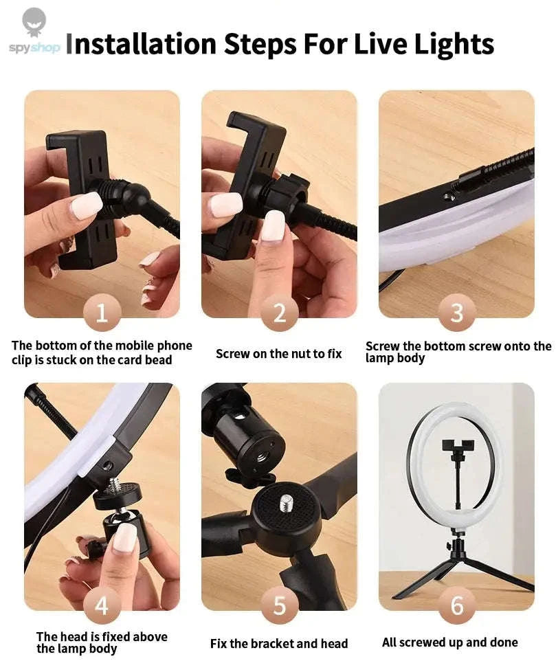 26cm LED Ring Light Selfie Lamp with Tripod-26cm 10 inch