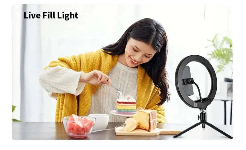 26cm LED Ring Light Selfie Lamp with Tripod-26cm 10 inch