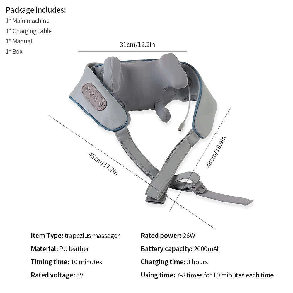26W Brushless Neck and Shoulder Massager with Heat-20W-White