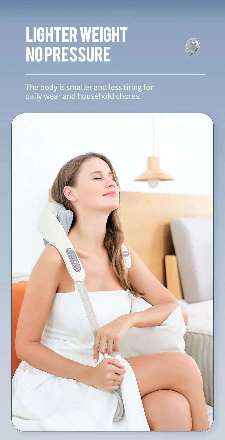 26W Brushless Neck and Shoulder Massager with Heat-20W-White