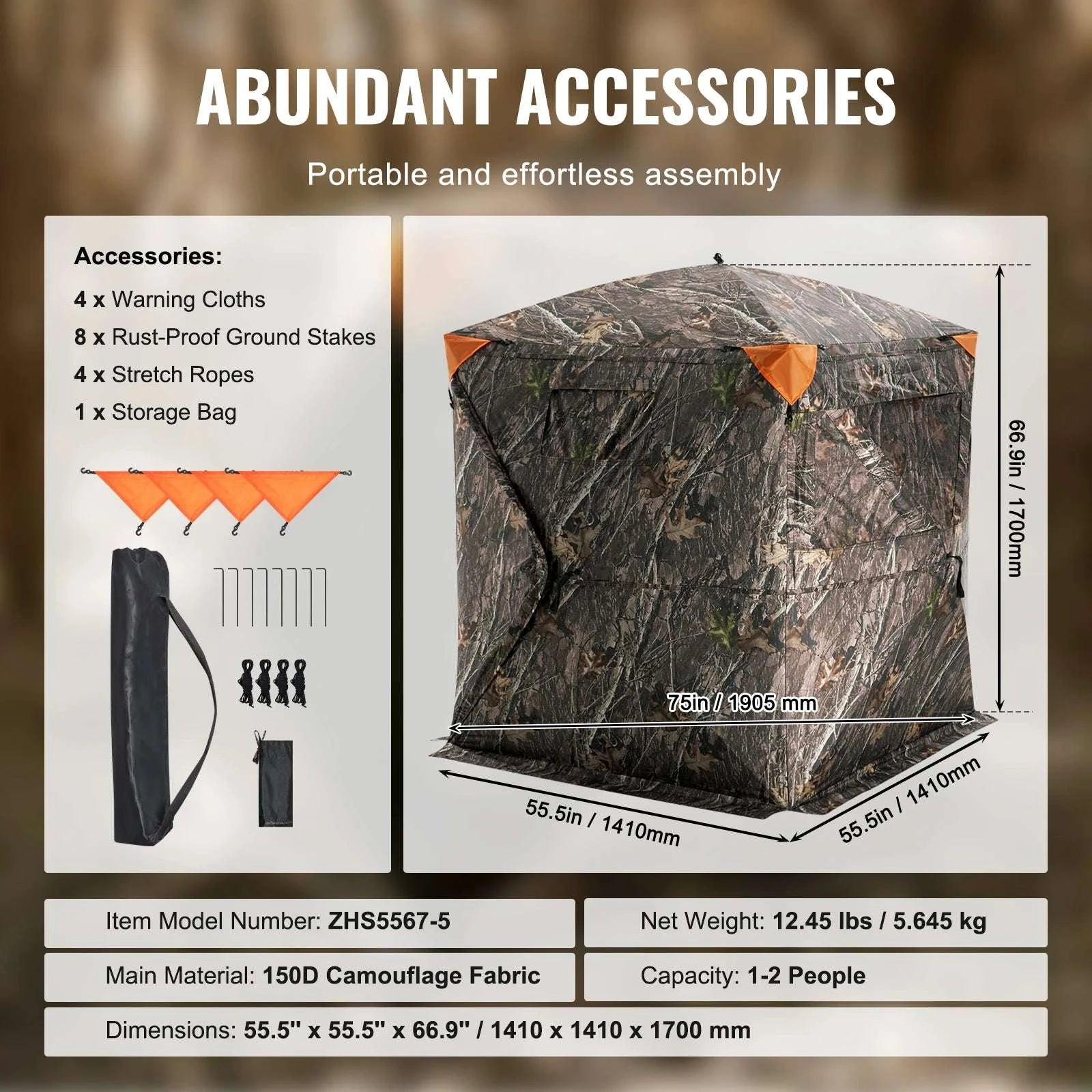 270° See-Through Hunting Blind for 2–3 People with Pop-Up Setup-55inch / CZECH REPUBLIC