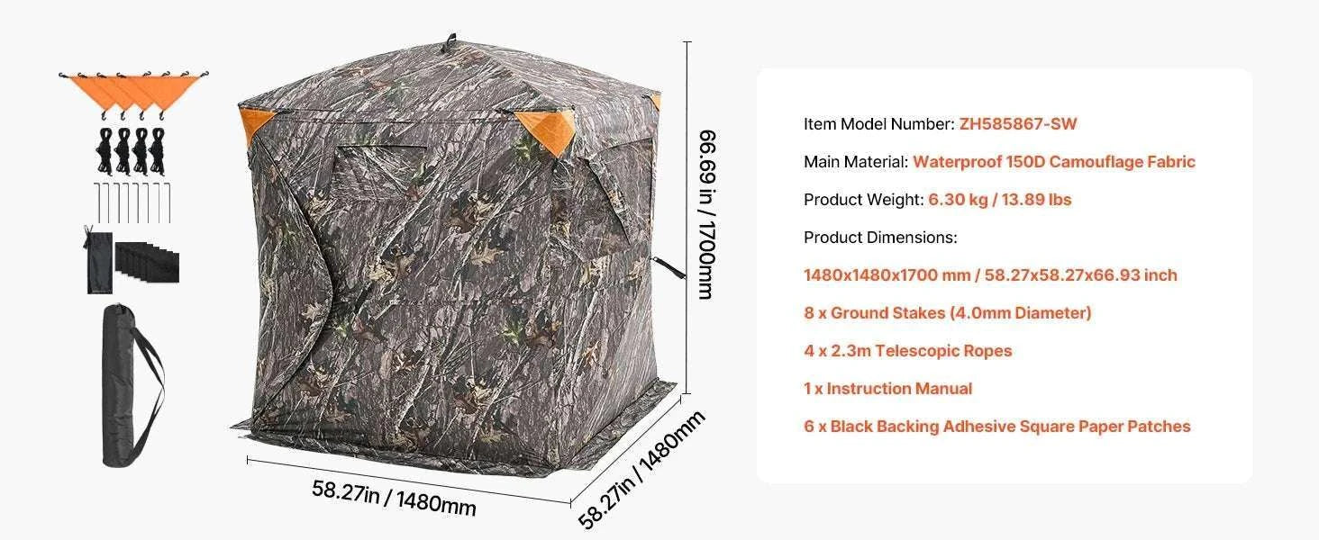 270° See-Through Hunting Blind for 2–3 People with Pop-Up Setup-55inch / CZECH REPUBLIC
