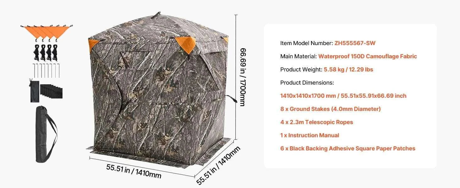 270° See-Through Hunting Blind for 2–3 People with Pop-Up Setup-55inch / CZECH REPUBLIC