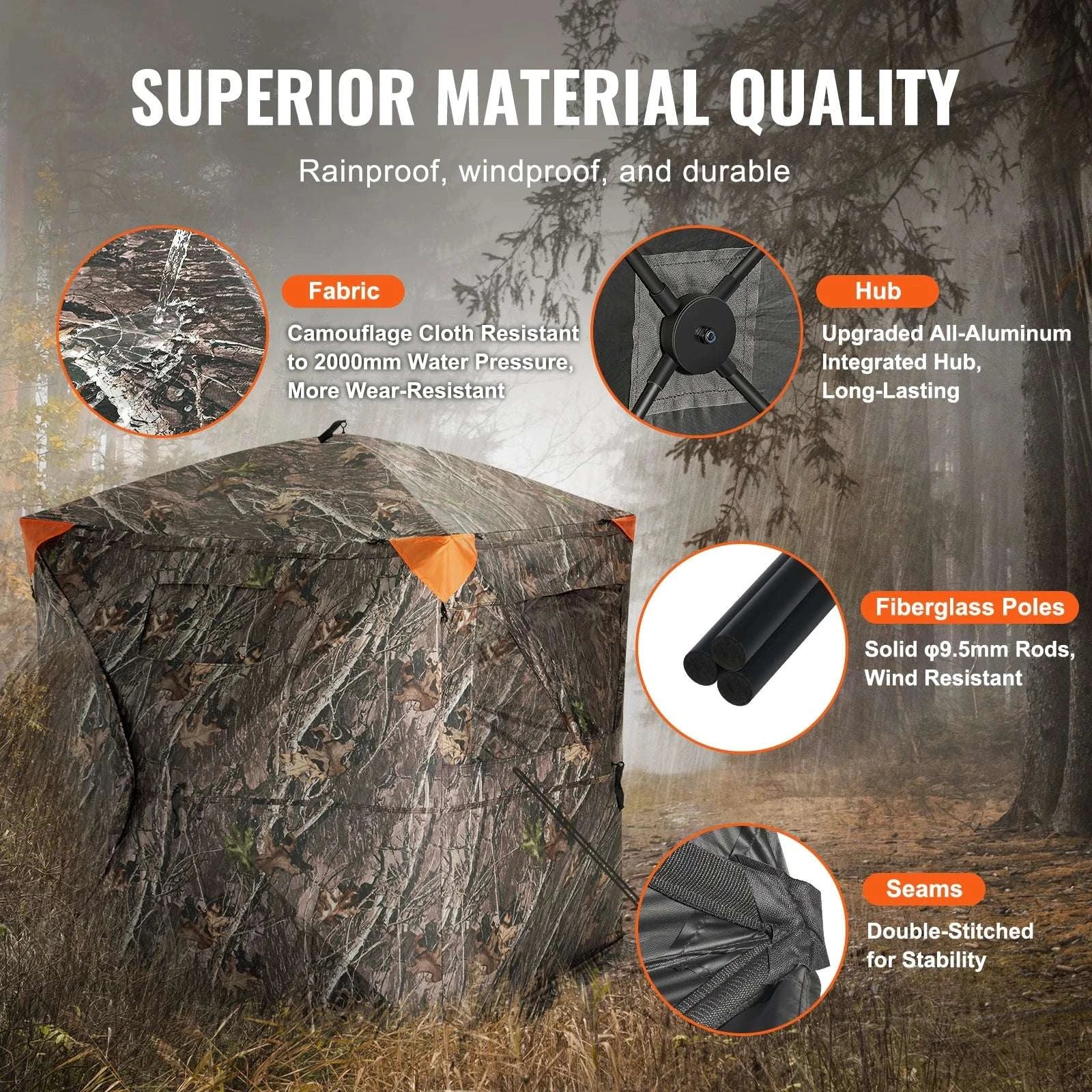 270° See-Through Hunting Blind for 2–3 People with Pop-Up Setup-55inch / CZECH REPUBLIC