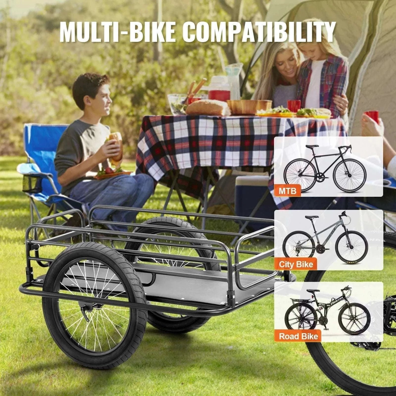 275 lbs Bike Cargo Trailer with Foldable Frame & 20" Wheels-275lbs / United States