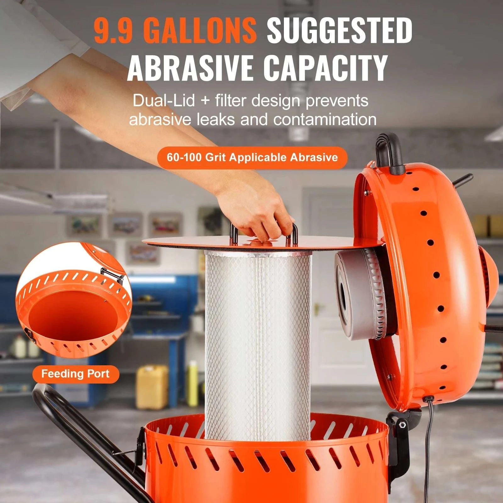 28 Gallon Dustless Vacuum Sand Blaster with 1200W System-125PSI / CZECH REPUBLIC