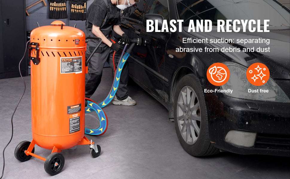 28 Gallon Dustless Vacuum Sand Blaster with 1200W System-125PSI / CZECH REPUBLIC