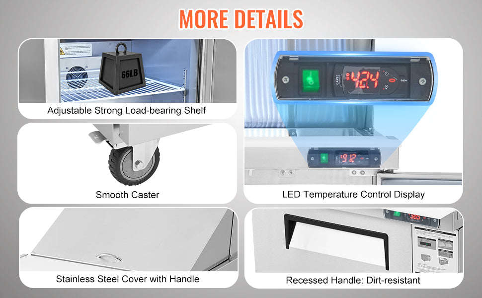 28 Inch Commercial Refrigerator Sandwich & Salad Prep Table 7.4 Cu. Ft.-12pans / United States