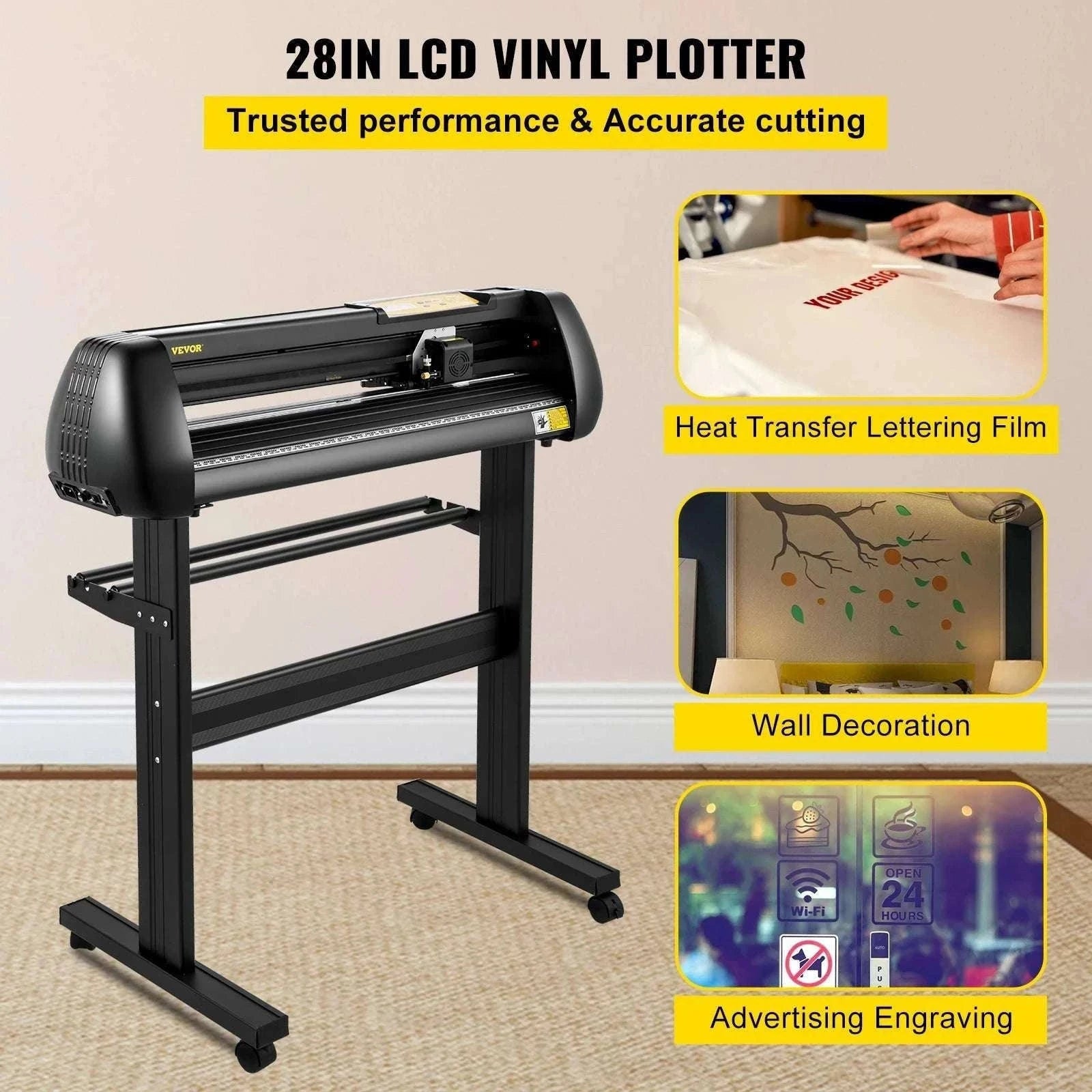 28-Inch Vinyl Cutter Plotter with Adjustable Speed & Force Kit-28in / france