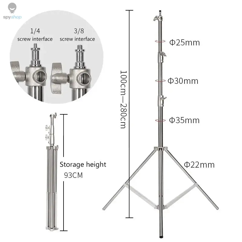290cm Air Pressure Tripod Bearing 10kg for Camera Stainless Steel Light Stand For Ring Light Live Youtube and Photography Soft