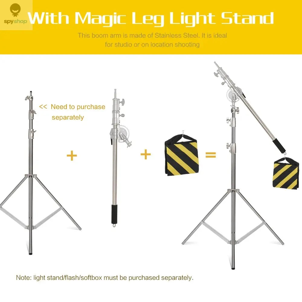 290cm Air Pressure Tripod Bearing 10kg for Camera Stainless Steel Light Stand For Ring Light Live Youtube and Photography Soft