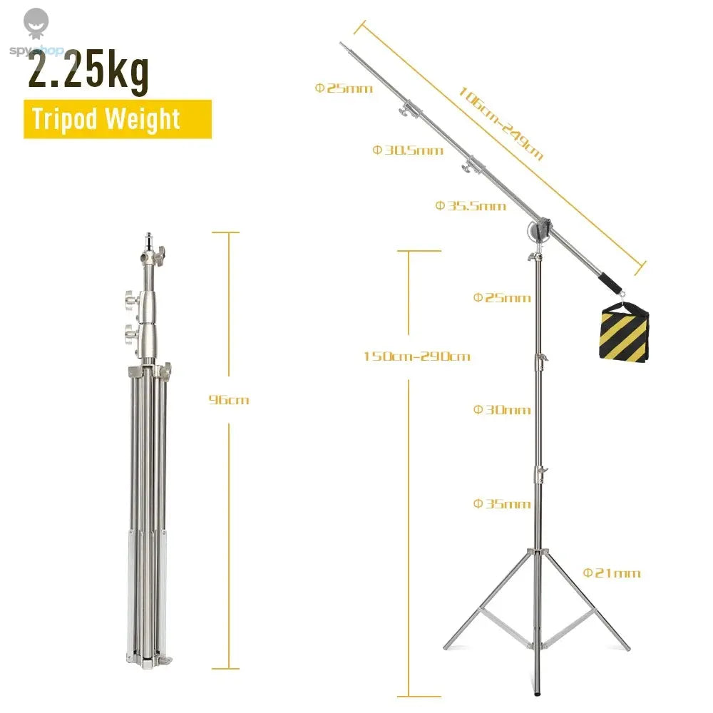 290cm Air Pressure Tripod Bearing 10kg for Camera Stainless Steel Light Stand For Ring Light Live Youtube and Photography Soft