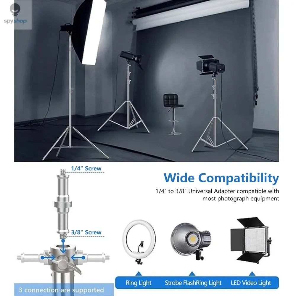 290cm Air Pressure Tripod Bearing 10kg for Camera Stainless Steel Light Stand For Ring Light Live Youtube and Photography Soft