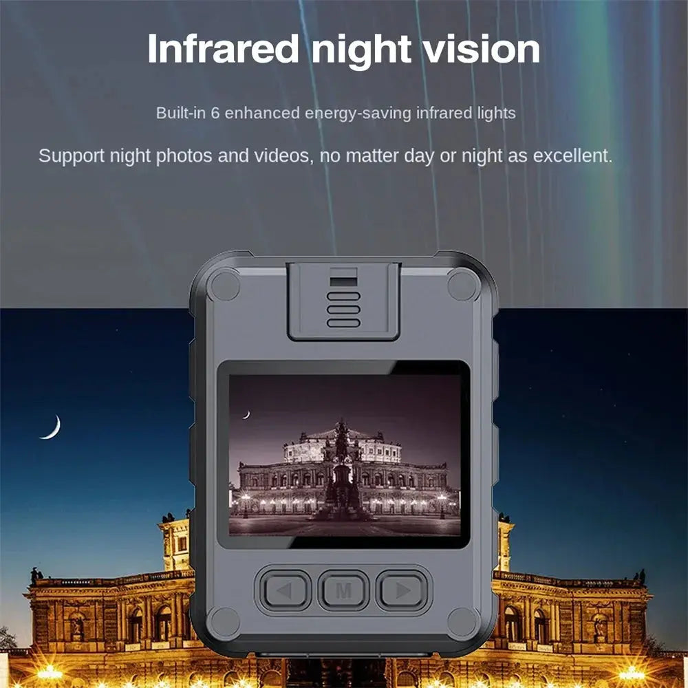2K Wifi Hotspot Body Camera Law Enforcement Recorder DVR IR Night Vision Wearable Cam Bike Motorcycle Waterproof Mini Camcorders