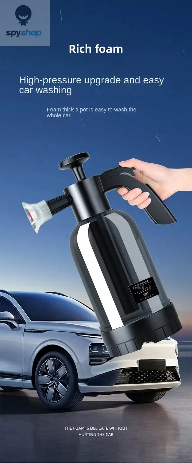 2L Hand Pump Foam Sprayer with 3 Types of Nozzle Hand Pneumatic Foam Cannon Snow Foam Car Wash Spray Bottle Car Window Cleaning