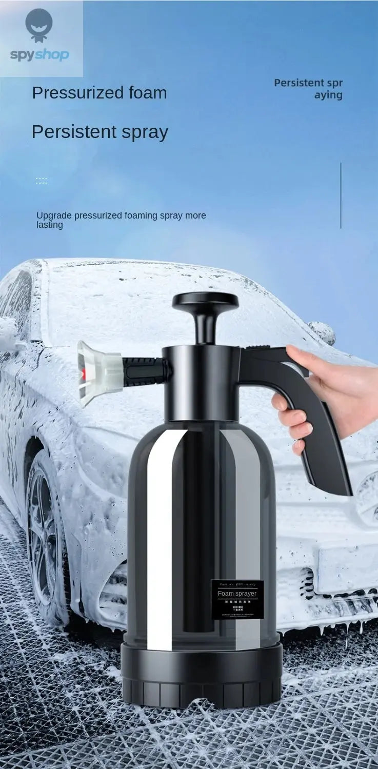 2L Hand Pump Foam Sprayer with 3 Types of Nozzle Hand Pneumatic Foam Cannon Snow Foam Car Wash Spray Bottle Car Window Cleaning