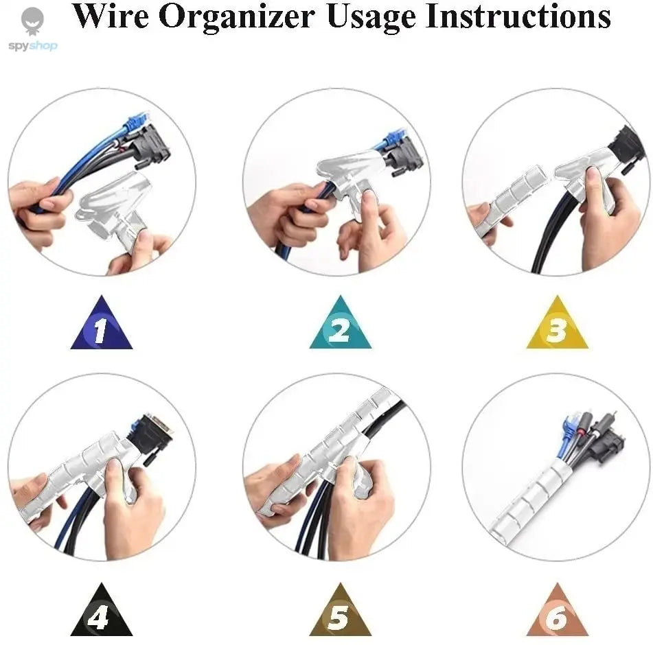 2M/1M Flexible Spiral Cable Wire Protector Cable Organizer Computer Cord Protective Tube Clip Organizer Management Tools 16/10mm Spy-shop.com