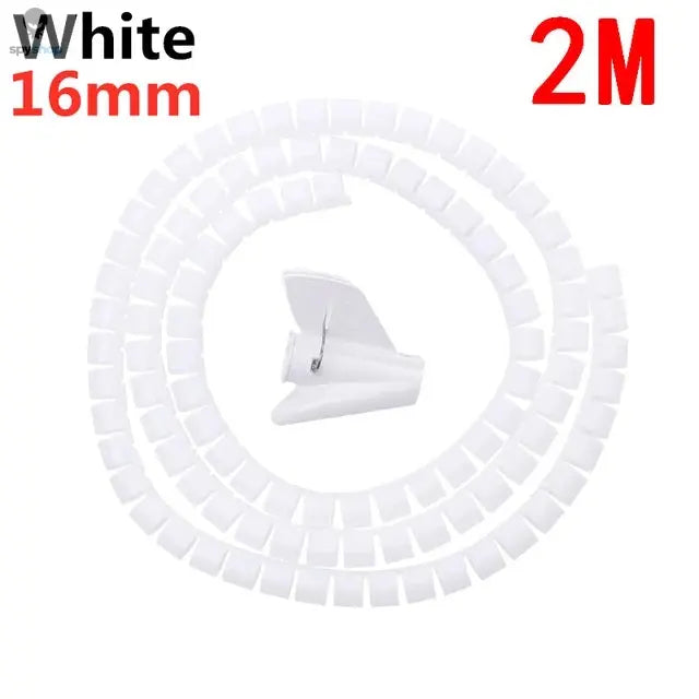 2M/1M Flexible Spiral Cable Wire Protector Cable Organizer Computer Cord Protective Tube Clip Organizer Management Tools 16/10mm Spy-shop.com
