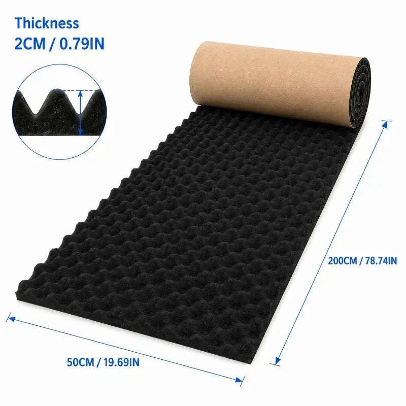 2cm Self Adhesive Acoustic Foam Roll High Density Sound Absorbing Insulation Foam-2cm-50x200cm