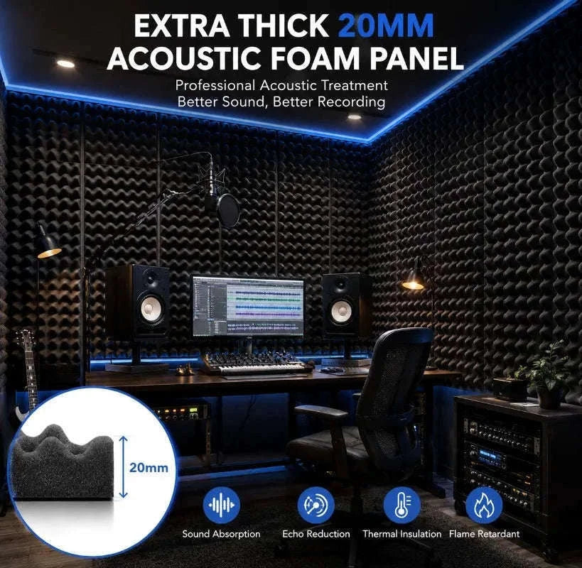 2cm Self Adhesive Acoustic Foam Roll High Density Sound Absorbing Insulation Foam-2cm-50x200cm
